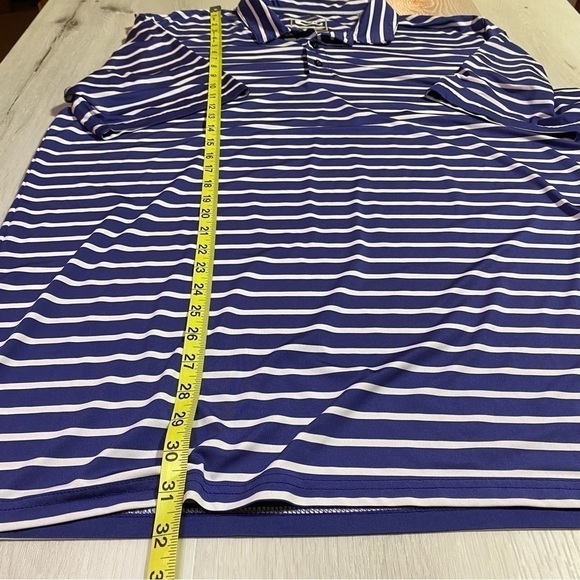 Drake Performance Lightweight Striped Polo, Blue/White, Size XL - Picture 8 of 10